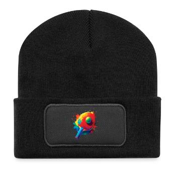 Tennis de Table - Design Sport Ping-Pong Splash - Beanie recyclé à patch - noir - Devant