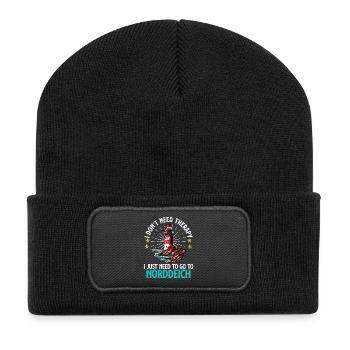 North Sea NEED NO THERAPY MUST GO TO NORDDEICH - Recycled Patch Beanie - black - Front