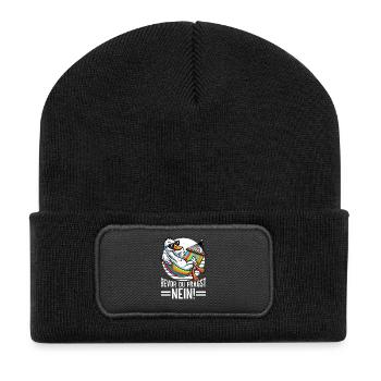 Before you ask No Swan Bad mood - Recycled Patch Beanie - black - Front