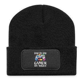 Dad by Day Gamer by Night - Recycelte Patch Beanie - Schwarz - Vorne