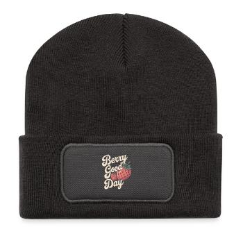 Berry Good Day - Strawberry - Recycled Patch Beanie - dark grey - Front