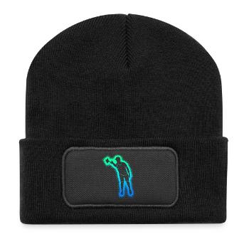 Cornholespieler Kinder Jungen Herren Cornhole - Recycelte Patch Beanie - Schwarz - Vorne