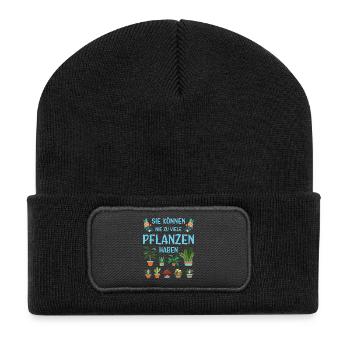 Gardener Saying Gardening Hobby Gardener Allotment Gardener - Recycled Patch Beanie - black - Front