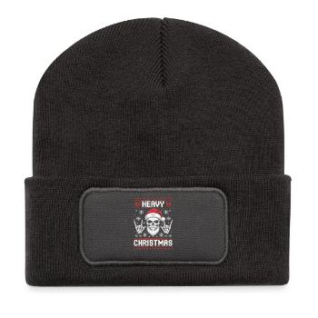  Heavy Christmas Totenkopf Weihnachtsmann Metal - Recycelte Patch Beanie - Dunkelgrau - Vorne