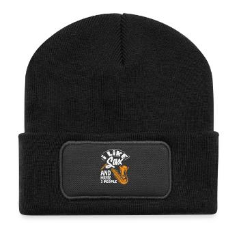 I like saxophone and 3 people funny saxophone - Recycled Patch Beanie - black - Front