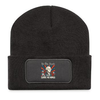 Wir, das Volk, dienen keinem König Demokratie USA - Recycelte Patch Beanie - Dunkelgrau - Vorne