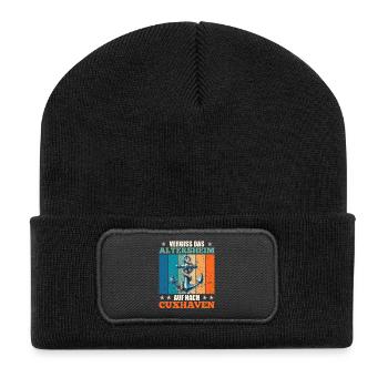 Mer du Nord OUBLIEZ LA MAISON DE RETRAITE APRÈS - Beanie recyclé à patch - noir - Devant