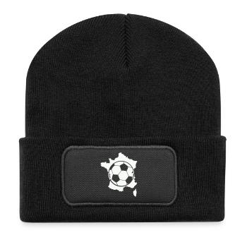 Carte de football français - Beanie recyclé à patch - noir - Devant