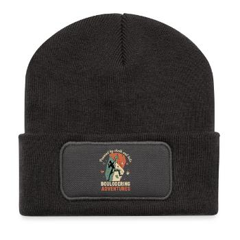 Angetrieben von Chalk und Beta Bouldering Adventures - Recycelte Patch Beanie - Dunkelgrau - Vorne