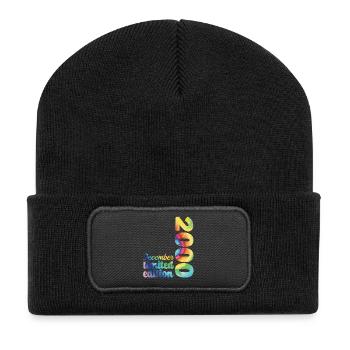Geburtstag Dezember 2000 Geschenk Tie And Dye T-Shirt - Recycelte Patch Beanie - Schwarz - Vorne