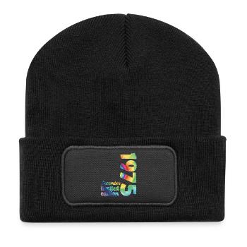 Dezember 1975 Geburtstagsgeschenk Tie And Dye T-Shirt - Recycelte Patch Beanie - Schwarz - Vorne