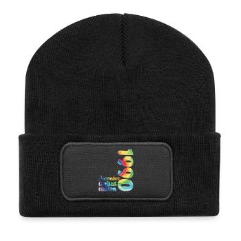 Geburtstag Dezember 1990 Geschenk Tie And Dye T-Shirt - Recycelte Patch Beanie - Schwarz - Vorne