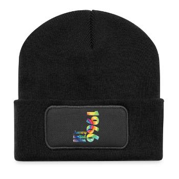Geburtstag Januar 1966 Geschenk Tie And Dye Tee - Recycelte Patch Beanie - Schwarz - Vorne