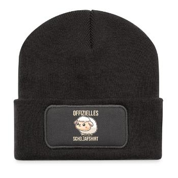 Official Sleep Shirt Sleeping Sheep - Recycled Patch Beanie - dark grey - Front