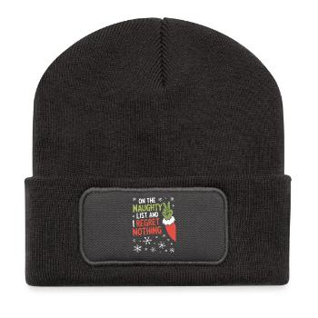 Liste des vilains que je ne regrette rien - Beanie recyclé à patch - charbon - Devant