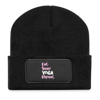 Eat Sleep Yoga Repeat - Recycled Patch Beanie - black - Front