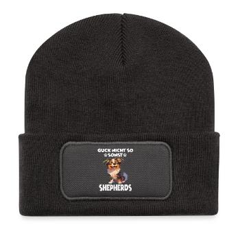 Dictons de chiens Promenade cadeau pour amoureux des chiens AUSSIE - Beanie recyclé à patch - charbon - Devant