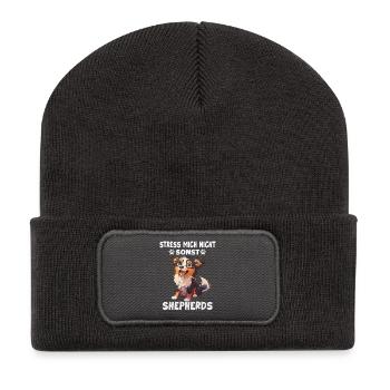 Don du propriétaire de chien T Shepherd Dog Walk T - Beanie recyclé à patch - charbon - Devant