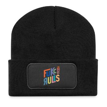 Les règles sont là pour être enfreintes - Beanie recyclé à patch - noir - Devant