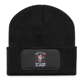Just a Girl Who Loves K-Pop Tiger - Recycled Patch Beanie - black - Front