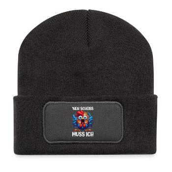 Je dois baiser l’humour sarcasme de poule - Beanie recyclé à patch - charbon - Devant