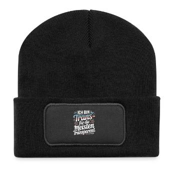 I'm trans for most transparent trans - Recycled Patch Beanie - black - Front