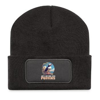 Puffin Papageientaucher - Recycelte Patch Beanie - Dunkelgrau - Vorne