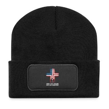 Prière de la Croix de la Croix de la Famille Famille Liberté - Beanie recyclé à patch - noir - Devant