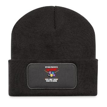 My pool strategy funny billiards billiards player - Recycled Patch Beanie - dark grey - Front