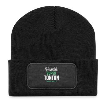 Véritable Super Tonton Édition Limitée Cadeau  - Beanie recyclé à patch - noir - Devant