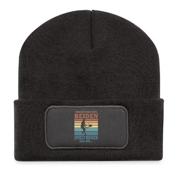 Tennisspieler Geschenke Tennis Sprüche Outfits - Recycelte Patch Beanie - Dunkelgrau - Vorne