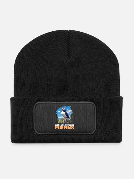 Puffin Papageientaucher - Recycelte Patch Beanie - Schwarz