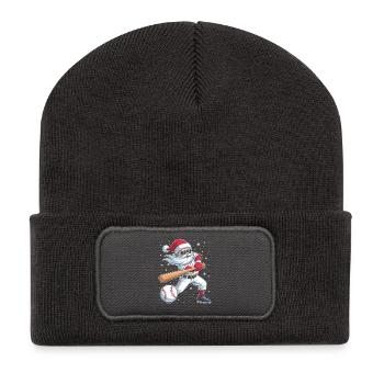 Étoile de baseball du Père Noël - Beanie recyclé à patch - charbon - Devant