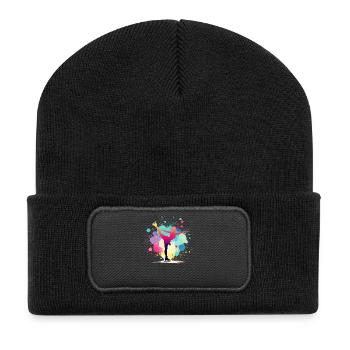 Patinage artistique, patinage artistique, patinage artistique - Beanie recyclé à patch - noir - Devant