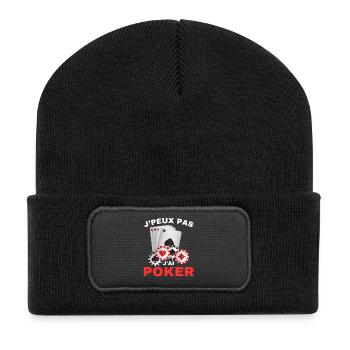 Je Peux Pas J'ai Poker Cadeau - Beanie recyclé à patch - noir - Devant