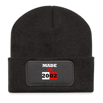 Made in 2002 Anniversaire - Beanie recyclé à patch - charbon - Devant