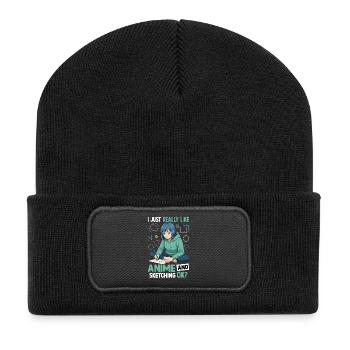 I Just Really Like Anime And Sketching OK - Recycled Patch Beanie - black - Front