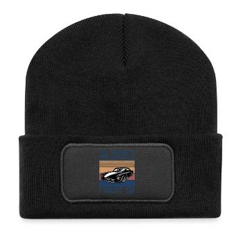 Car Racing is calling and I must go  - Recycelte Patch Beanie - Schwarz - Vorne
