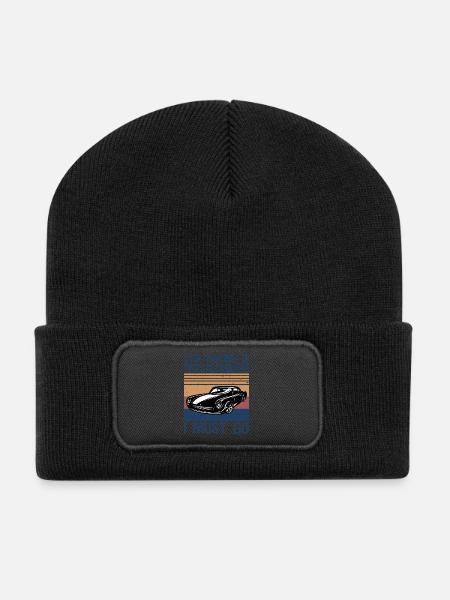 Car Racing is calling and I must go - Recycled Patch Beanie - black