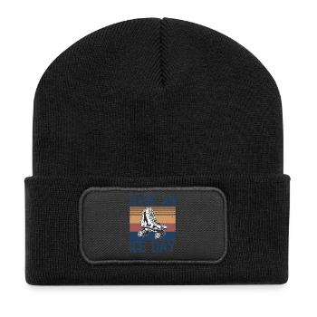 Cadeaux de patinage artistique pour filles, femmes Hommes Patinent - Beanie recyclé à patch - noir - Devant
