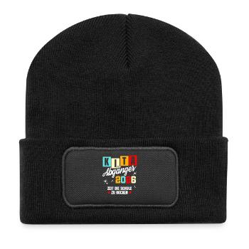 Kindergarten Leavers 2026 - First Class School Enrollment - Recycled Patch Beanie - black - Front