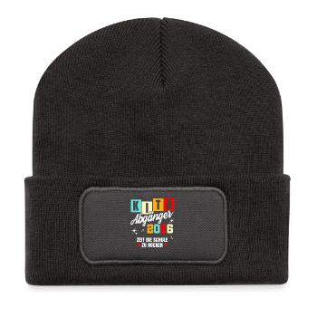 KiTa Abgänger 2026 - Einschulung Erste Klasse - Recycelte Patch Beanie - Dunkelgrau - Vorne