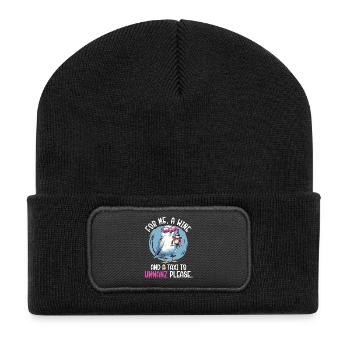 Mer Baltique POUR MOI, UN VIN ET UN TAXI VERS - Beanie recyclé à patch - noir - Devant