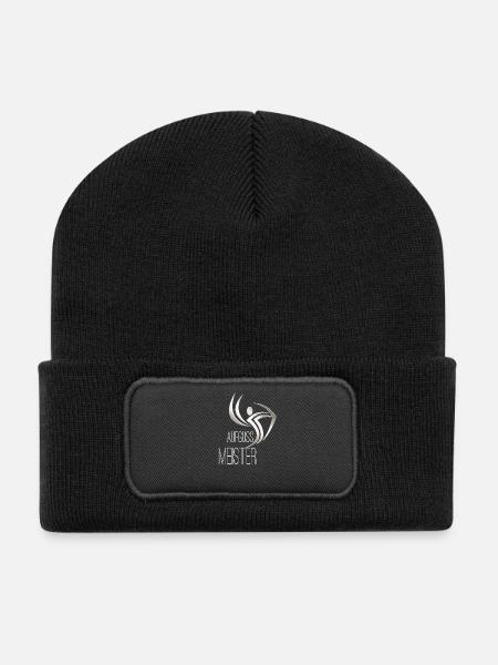 Sauna Aufguss Meister Wettbewerb Silber - Recycelte Patch Beanie - Schwarz