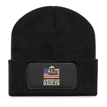 American Hauler Truck Driver US Trucker - Recycled Patch Beanie - black - Front