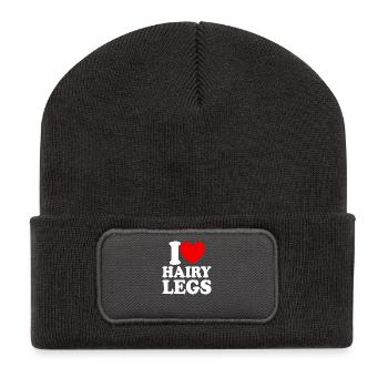 J’adore les jambes poilues (Cœur rouge) – Drôle - Beanie recyclé à patch - charbon - Devant