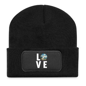 Hasen Hase - Recycelte Patch Beanie - Schwarz - Vorne