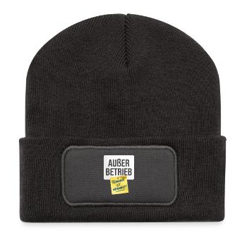 Technicien hors service informe le bureau des paresseux - Beanie recyclé à patch - charbon - Devant