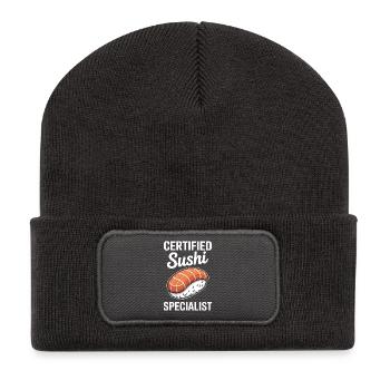 Sushi Saying Japanese Funny Sushi Gift - Recycled Patch Beanie - dark grey - Front