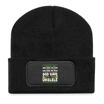 Ukulélé hawaïen que j’ai demandé - Beanie recyclé à patch - noir - Devant